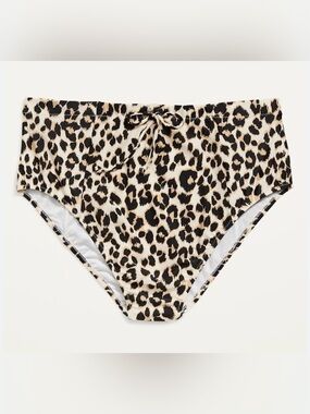 Old Navy High-Waisted Secret-Smooth Leopard-Print Plus-Size Swim Bottoms
